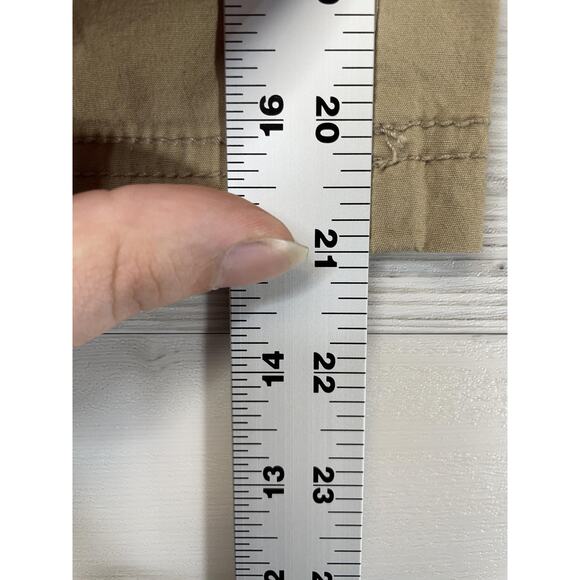 Faded Glory Capri Pants Womens 14 Khaki Cargo Stretch Pockets Zip Fly Casual - Picture 6 of 12